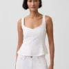 Partes de arriba con peplum de mezcla de lino