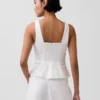 Partes de arriba con peplum de mezcla de lino