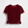 Partes de arriba de terciopelo con peplum para niños