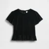Partes de arriba de terciopelo con peplum para niños