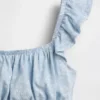 Partes de arriba infantiles con peplum, mangas con volantes y fruncido