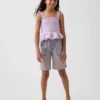 Partes de arriba infantiles de gasa de algodón con peplum fruncido