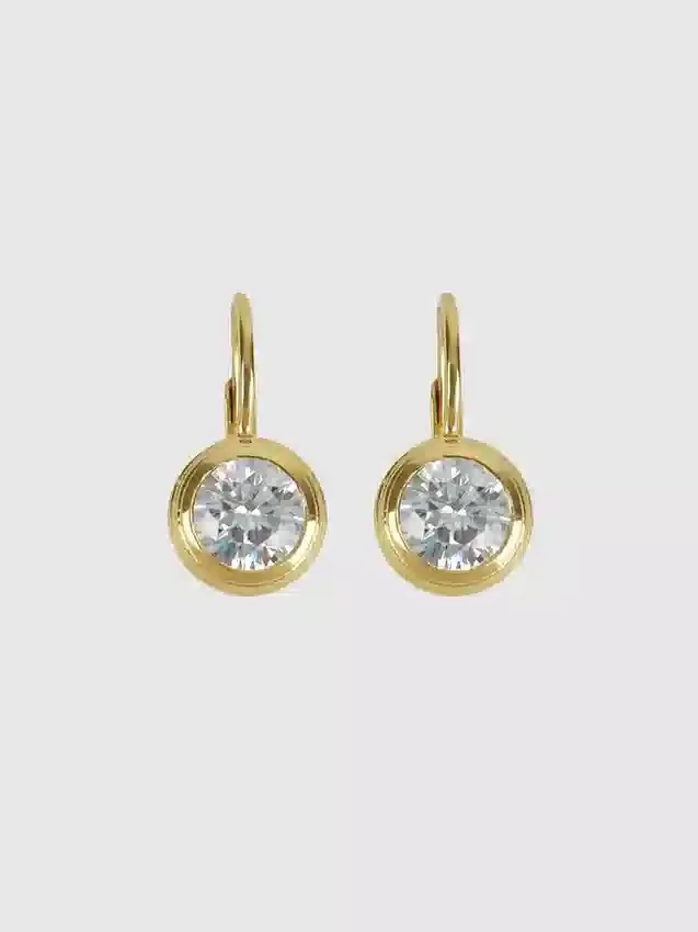 Pendientes colgantes con bisel en forma de corazón