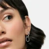 Pendientes de aro doble de plata «Ash» de Ana Luisa