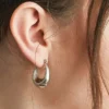 Pendientes de aro ovalados de plata de Admiral Row