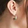 Pendientes de aro ovalados de plata de Admiral Row