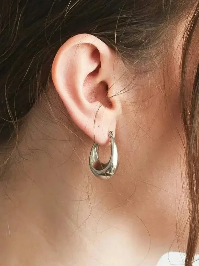 Pendientes de aro ovalados de plata de Admiral Row
