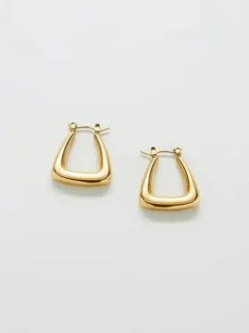 Pendientes de aro triangulares dorados de Admiral Row