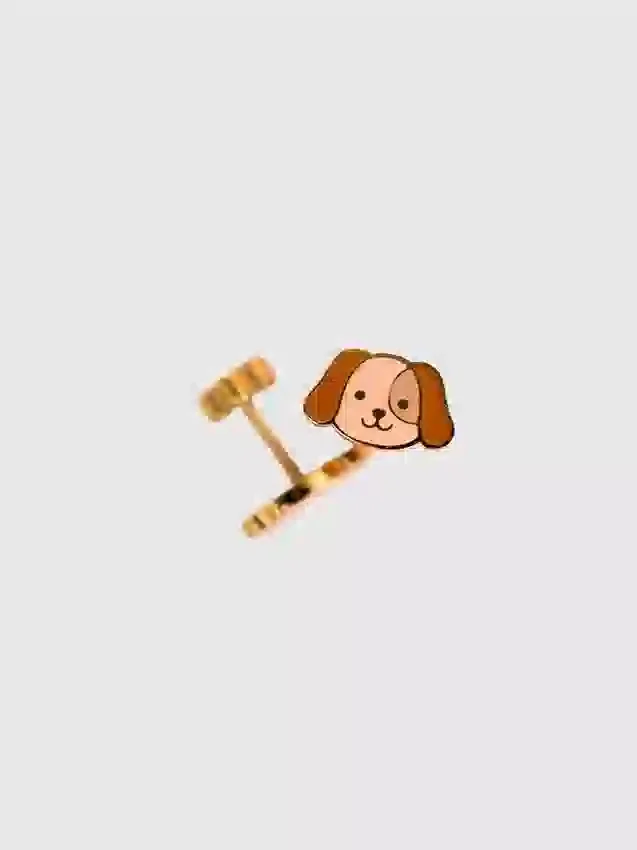 Pendientes de rosca con diseño de perro
