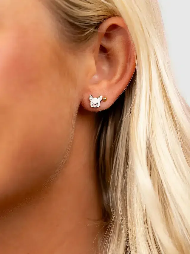Pendientes de rosca con diseño de perro