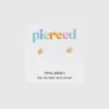 Pendientes de rosca con flor clásica pequeña de Pierced Co