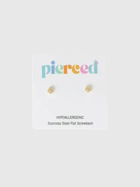 Pendientes de rosca con flor clásica pequeña de Pierced Co