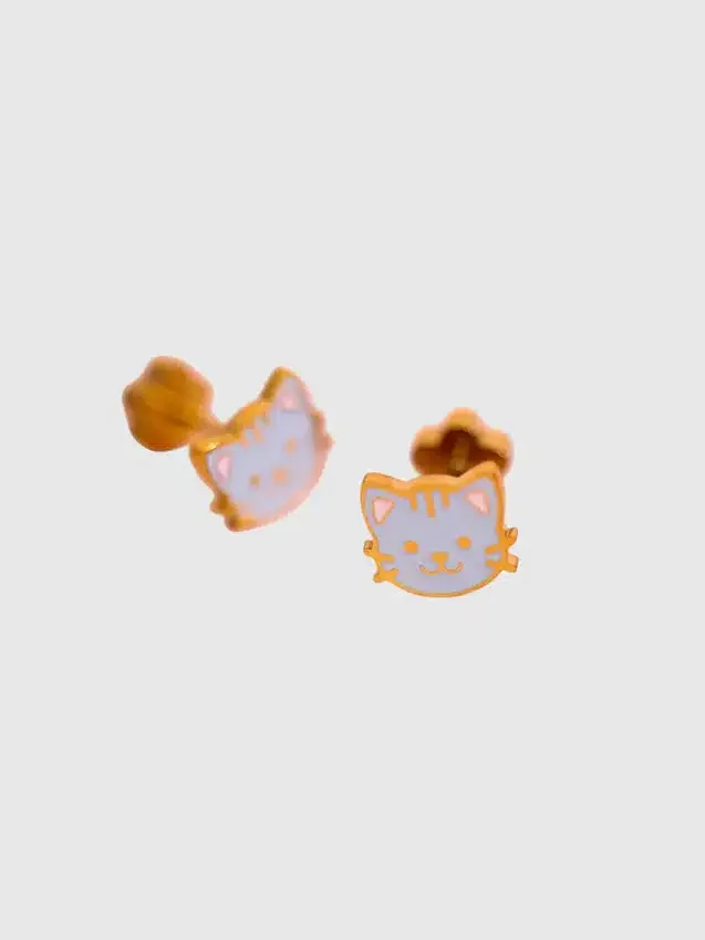 Pendientes de rosca con forma de gato