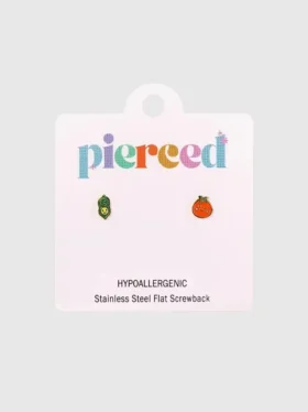 Pendientes de rosca «Vaina de guisante» / «Tomate» de Pierced Co