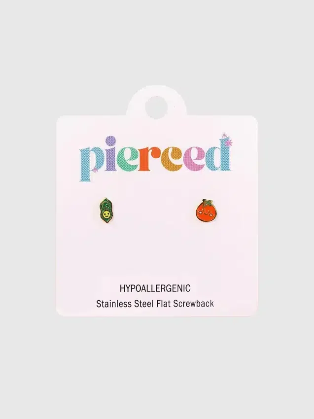 Pendientes de rosca «Vaina de guisante» / «Tomate» de Pierced Co