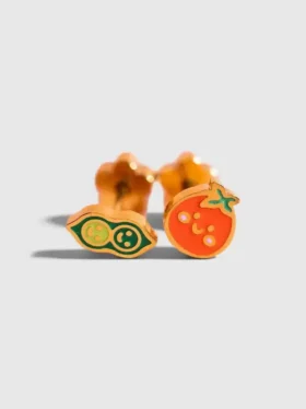 Pendientes de rosca «Vaina de guisante» / «Tomate» de Pierced Co