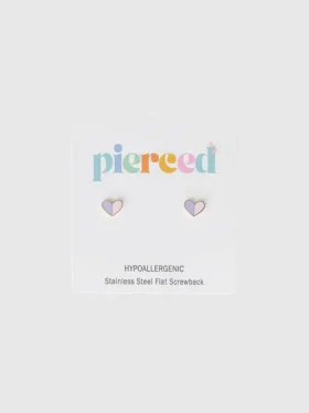 Pendientes de tornillo «Heart Duo» de Pierced Co