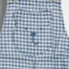 Peto corto de denim a cuadros vichy con bolsillo de osito para bebé