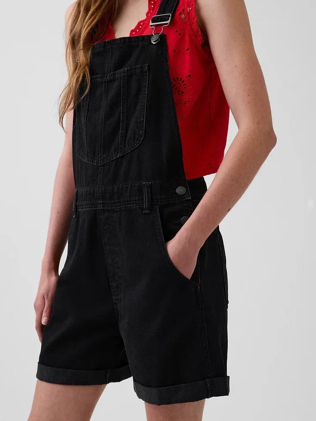 Peto corto de denim holgado