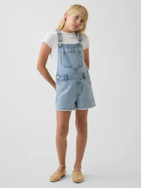 Peto corto holgado de denim para niño