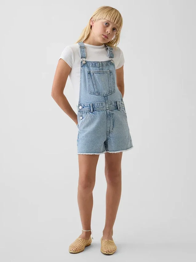 Peto corto holgado de denim para niño