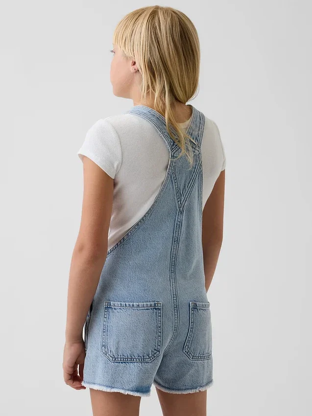 Peto corto holgado de denim para niño