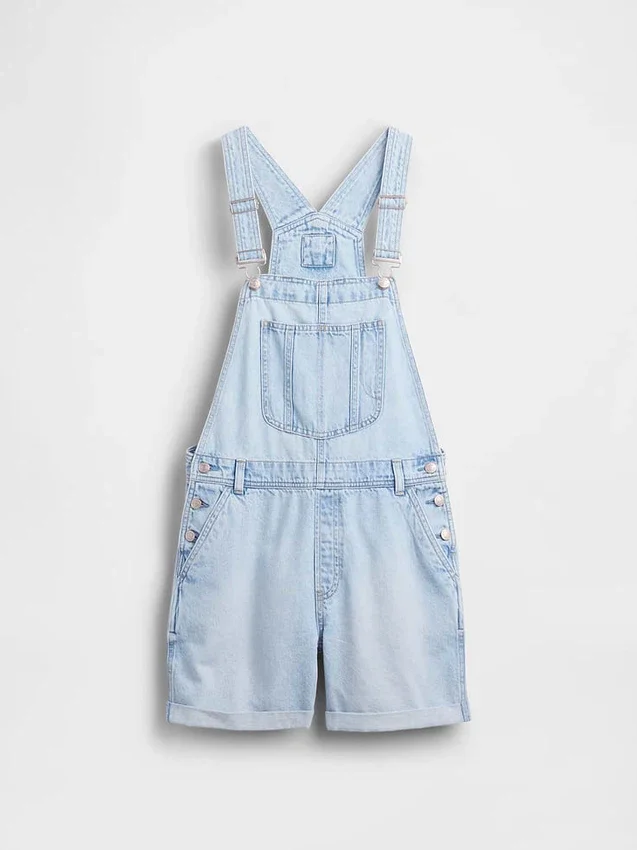 Peto corto holgado de denim ultrasuave
