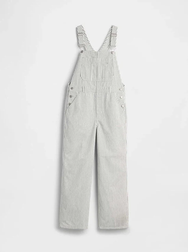 Peto de denim a rayas de corte holgado