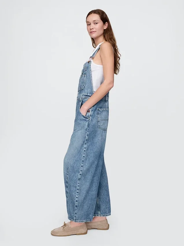 Peto de denim ultrasuave con diseño en forma de herradura