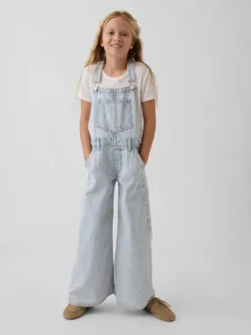 Peto holgado de denim a rayas para niños