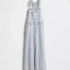 Peto holgado de denim a rayas para niños