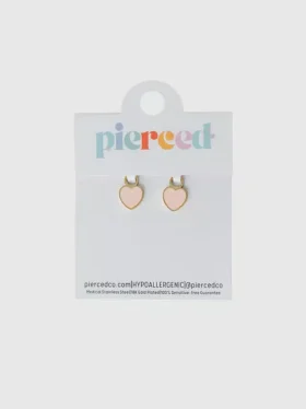 Pierced Co: Colgante de corazón color melocotón para pendientes tipo «huggie»