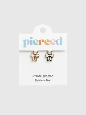 Pierced Co: Colgante de lazo rosa para pendientes tipo huggie