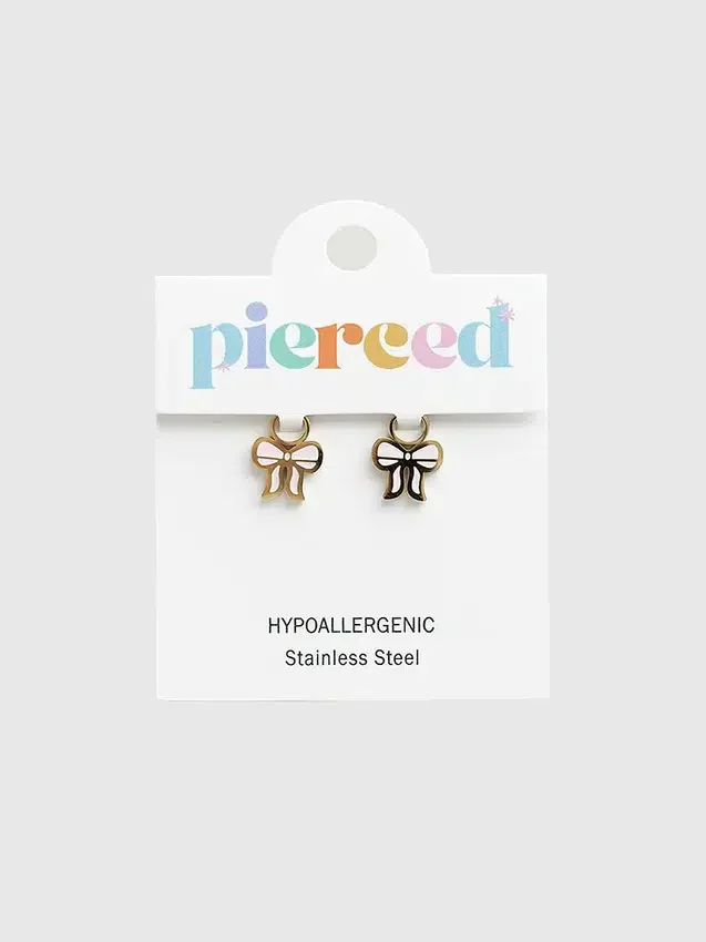Pierced Co: Colgante de lazo rosa para pendientes tipo huggie