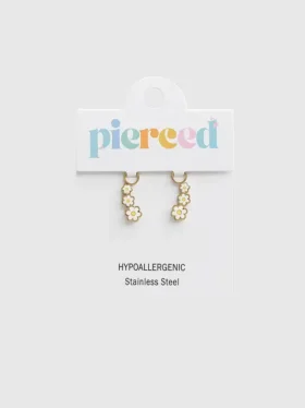Pierced Co: Colgante de margarita para pendientes tipo huggie