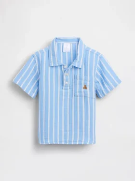 Polo de gasa de algodón estampado para bebés y niños pequeños