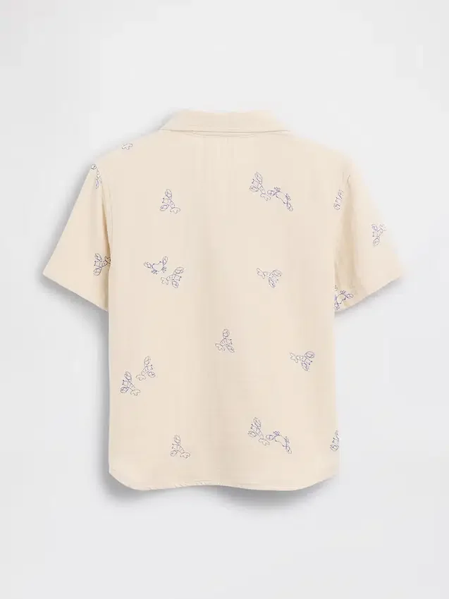 Polo de gasa de algodón estampado para bebés y niños pequeños