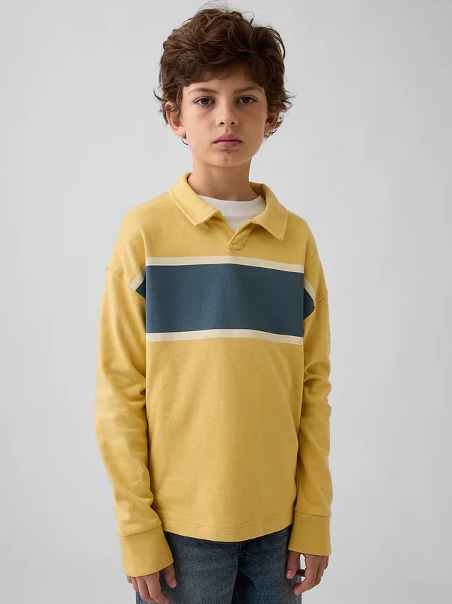 Polo infantil de peso grueso y corte holgado