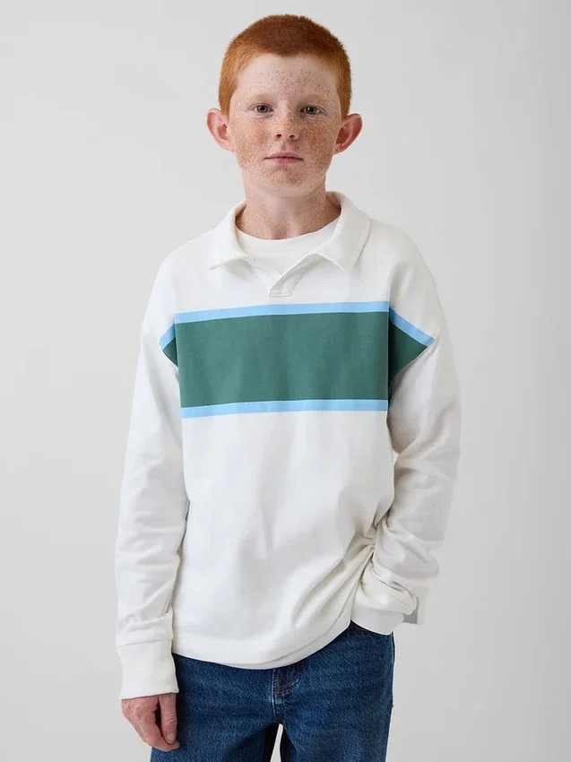 Polo infantil de peso grueso y corte holgado
