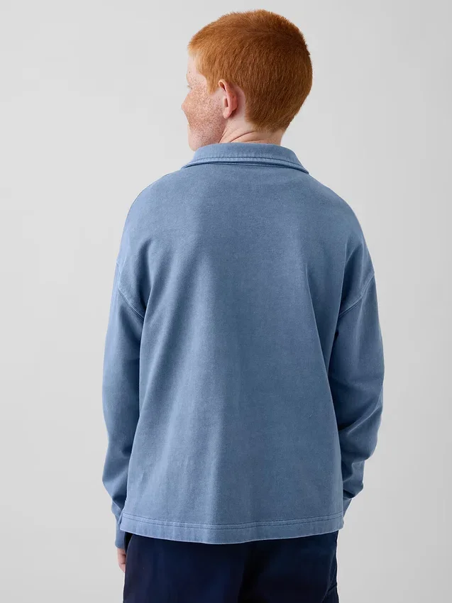 Polo infantil de peso grueso y corte holgado