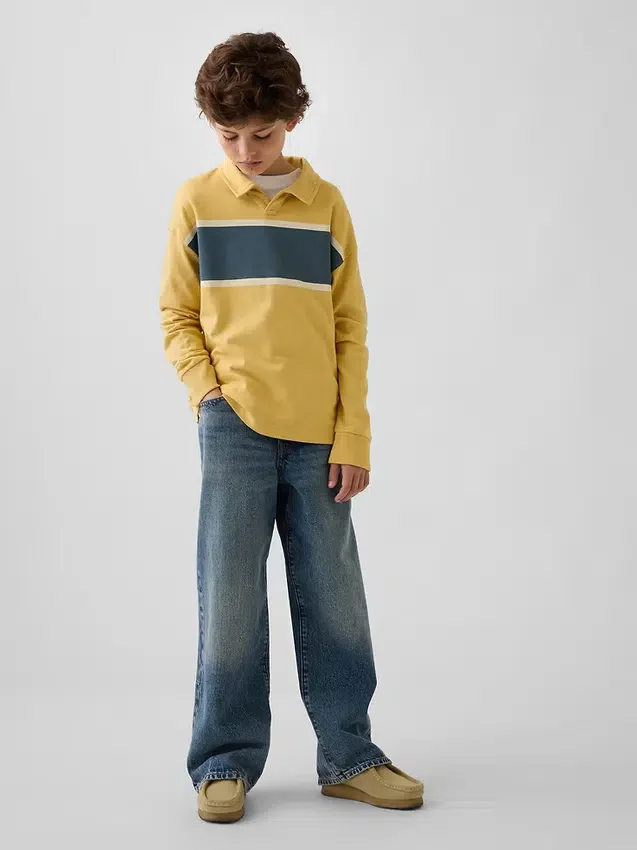 Polo infantil de peso grueso y corte holgado