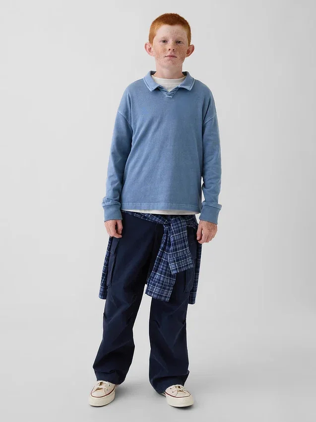 Polo infantil de peso grueso y corte holgado