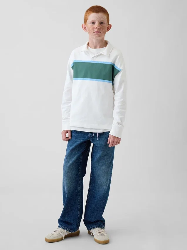 Polo infantil de peso grueso y corte holgado