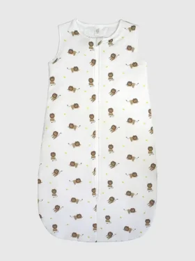 Saco de dormir de bambú con estampado de león, de 0 a 12 meses