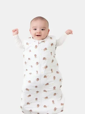 Saco de dormir de bambú con estampado de león, de 0 a 12 meses