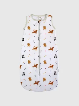 Saco de dormir de bambú «Little Dogs» de 0 a 12 meses
