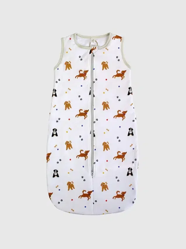Saco de dormir de bambú «Little Dogs» de 0 a 12 meses