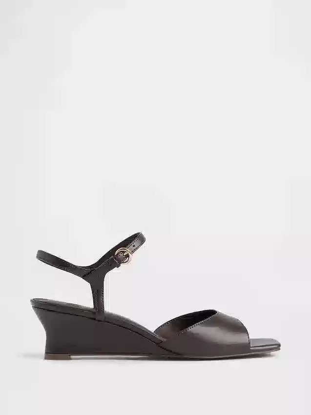 Sandalias de cuña de piel vegana