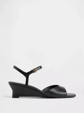 Sandalias de cuña de piel vegana