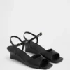 Sandalias de cuña de piel vegana